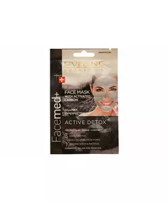 Set Duo Eveline Cosmetics Facemed+ Active Detox Carbon Détoxifiant Masque d'argile, 2 × 10 ml
