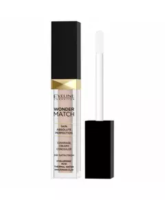 Eveline Cosmetics Wonder Match Acide hyaluronique Finition satinée Correcteur crème 20 Pêche, 6,8 ml