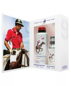 Gift Set Beverly Hills Polo Club: 1982 - Sport 8 Eau De Toilette For Men 50 ml + 1982 - Sport 9 Anti-Perspirant Deodorant Spray For Women, 50 ml
