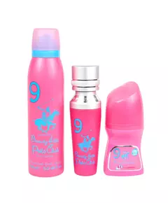 Set Beverly Hills Polo Club: No. 9 Eau De Parfum For Women 50 ml + No. 9 Anti-Perspirant Deodorant Roll-On For Women 50 ml + 1982 - Sport 9 Freshness Body Spray, 50 ml