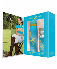 Gift Set Beverly Hills Polo Club: 1982 - Sport 2 Eau De Parfum For Women 50 ml + 1982 - Sport 2 Anti-Perspirant Deodorant Spray For Women, 50 ml