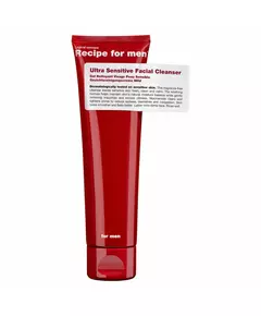Recipe For Men Ultra Sensitive Facial Cleanser Duftfrei Sanfte Reinigung Reinigungsgel Gesicht, 100 ml