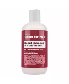 Recipe For Men Beard Shampoo & Conditioner Cleansing and Conditioning Bartshampoo Feuchtigkeit, 250 ml