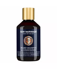 Raw Naturals Beard Shampoo & Conditioner 100% vegan Bartshampoo Weichheit, 250 ml