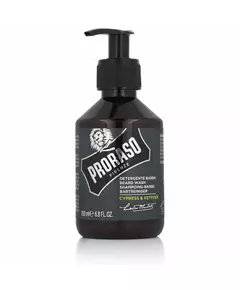 Proraso Cypress & Vetyver Shampooing pour barbe Nettoyage, 200 ml