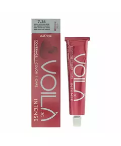 Intercosmo Voila 3C Intense Teinture permanente pour cheveux 7.34 Medium Golden Copper Blonde, 60 ml