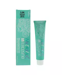Intercosmo Nutrilux Macadamiaöl Permanente Haarfarbe 3.84 Dark Oak, 60 ml