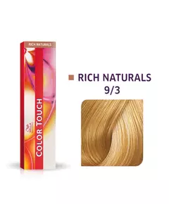 Wella Professionals Color Touch Sans ammoniaque Teinture capillaire semi-permanente 9/3 Golden Light Blonde Mahogany, 60 ml