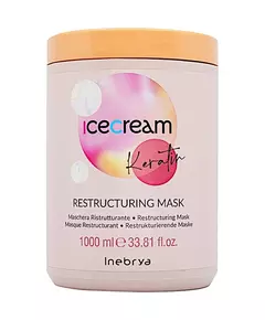 Inebrya Ice Cream Keratin Masque crème pour traitement des cheveux Reparative, 500 ml