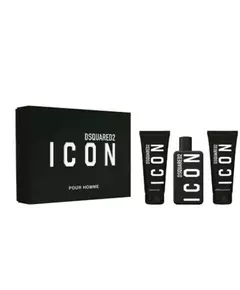 Set Dsquared 2: Icon Eau De Parfum For Men 100 ml + Icon Shower Gel All Skin Types 100 ml + Icon Moisturizing After-Shave Balm, 100 ml