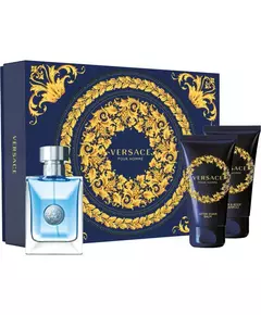 Set Versace: Pour Homme Eau De Toilette For Men 50 ml + Pour Homme After-Shave Balm 50 ml + Pour Homme Shower Gel For Hair & Body For All Skin Types, 50 ml