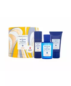 Set Acqua di Parma: Blu Mediterraneo Arancia di Capri Eau De Toilette Unisex 75 ml + Blu Mediterraneo Arancia di Capri Body Lotion All Over The Body 50 ml + Blu Mediterraneo Arancia di Capri Cleansing Shower Gel For All Skin Types, 75 ml