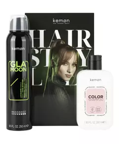 Set Kemon: Styling Glamoon Shine Hair Spray Shine 250 ml + Color Hair Treatment Shampoo Shine For Coloured Hair, 250 ml