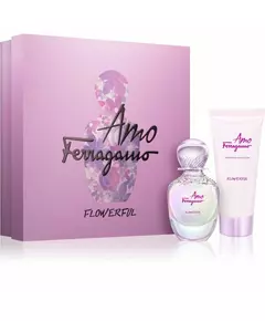 Amo Ferragamo - Flowerful Set Salvatore Ferragamo: Amo Ferragamo Flowerful Eau De Toilette For Women 50 ml + Amo Ferragamo Flowerful Shimmer Day & Night Body Lotion, 50 ml