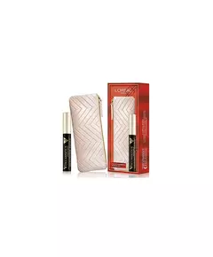 Set L'Oreal Paris: Textile Makeup Bag Cream + Voluminous X5 Volumizing Mascara Extra Black, 7,5 ml