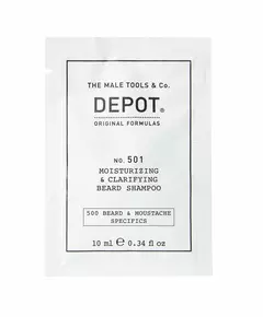 Depot 500 Beard & Mustache Specifics No. 501 Provitamin B5 Bartshampoo Feuchtigkeitsspendend und klärend, 10 ml