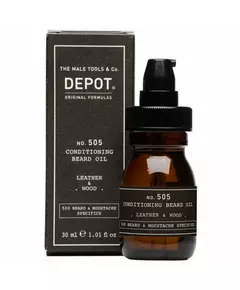 Depot 500 Beard & Mustache Specifics No. 505 Bartöl Leder & Holz Für Glanz und Weichheit, 30 ml