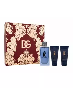 Set Dolce & Gabbana: K By Dolce Gabbana Eau De Parfum For Men 100 ml + K By Dolce Gabbana Cleansing Shower Gel For All Skin Types 50 ml + K By Dolce Gabbana Moisturization After-Shave Balm, 3 Stück