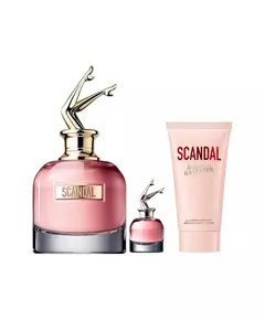 Set Jean Paul Gaultier: Scandal Eau De Parfum For Women 80 ml + Scandal Hydrating Body Lotion 75 ml + Scandal Eau De Parfum For Women 6 ml *Miniature, 80 ml