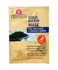 Set Duo Dermacol Gold Elixir Extrait de caviar Anti-âge Masque crème Pour le visage, 2 × 8 g
