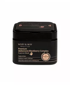 Mary and May Premium Idebenone Blackberry Complex Luisant Masque facial Pour le visage, 20 pièces