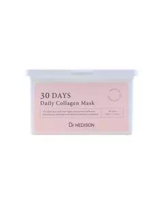 Ensemble Dr. Hedison 30 Days Daily Collagen Végan Hydratation intense Masque facial Visage Quotidien, 30 pièces