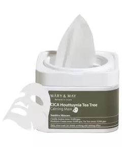 Mary and May CICA Houttuynia Tea Tree Calming Beruhigend und entspannend Gesichtsmaske Für das Gesicht Wöchentlich oder nach Bedarf 30 stk, 30 Stück