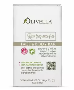 Olivella Raw Fragrance Free face & body bar 100g