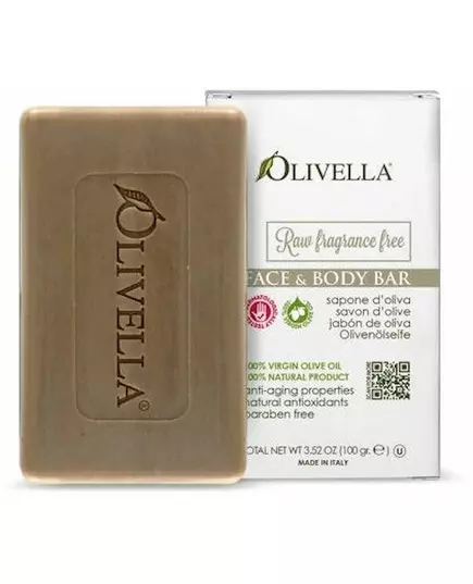 Olivella Raw Fragrance Free Bar für Gesicht und Körper 100g, Bild 2