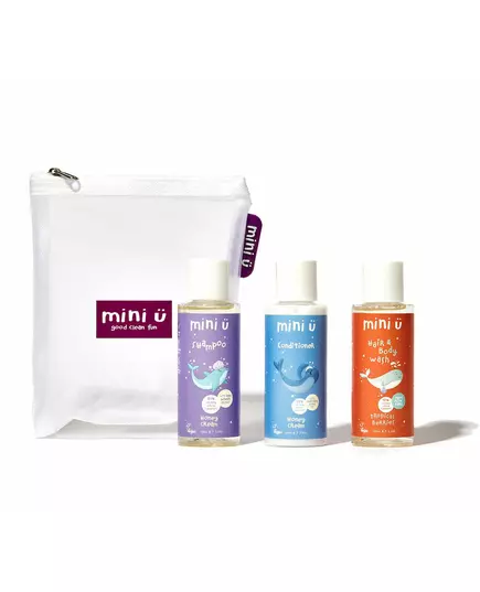 Mini-U Travel Kit Shampooing 100 ml+Conditionneur 100 ml+Lavage des cheveux et du corps 100 ml