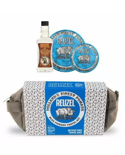 Reuzel Blaue Pomade Urlaubsreise-Set: Blaue Pomade Schwein 113g + Blaue Pomade Schwein 35g + Tägliches Shampoo 100ml, Bild 2