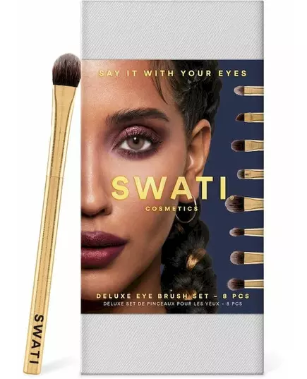 Swati Luxe Augen Make-Up Pinsel Set Gold 8 Stück, Bild 2