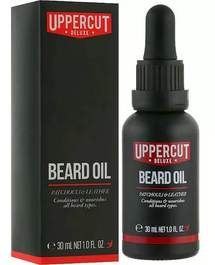 Uppercut Deluxe Huile à barbe Patchouil & Cuir 30 ml, image 3