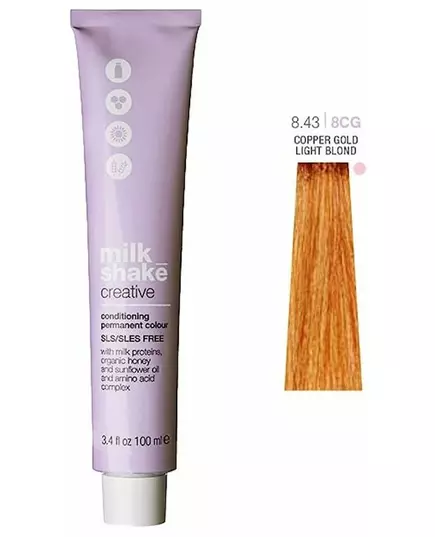 Milk_Shake Creative Permanent Color 8.43 Copper Gold Light Blond 100ml, image 2