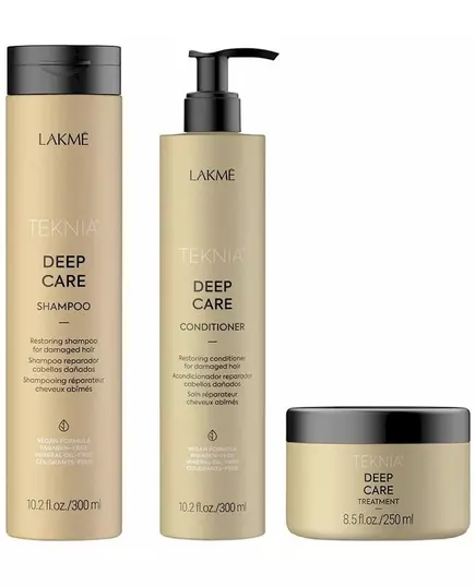 Lakme Tkn Retail Pack Tiefenpflege: Shampoo 300 ml + Spülung 300 ml + Pflege 250 ml