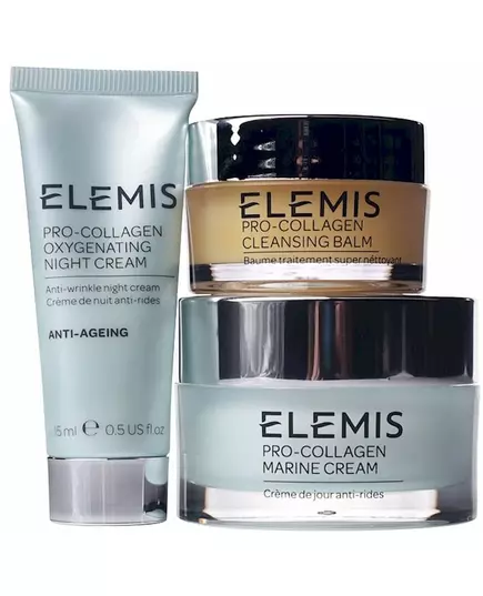 Elemis VIP-Kit: Elemis Pro-Collagen Oxygenating night cream 15ml + Elemis Pro-Collagen Marine cream 30ml + Elemis Pro-Collagen cleansing balm 20g