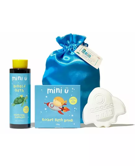 Mini-U Raspberry Rocket Gift Set Bain Moussant 250 ml+Bombe de Bain Fusée 150 g