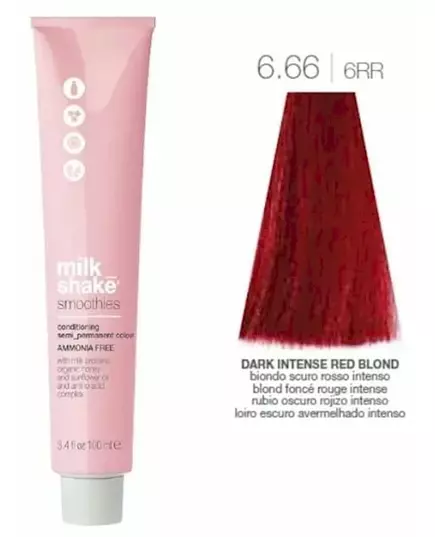 Milk_Shake Smoothies Couleur Semi Permanente 6.66 Blond Rouge Intense Foncé 100ml, image 3