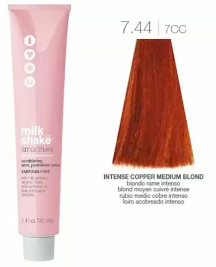 Milk_Shake Smoothies Couleur Permanente 7.44 Cuivre Intense Blond Moyen 100ml, image 3