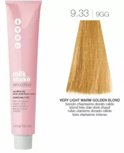 Milk_Shake Smoothies Semi Permanent Color 9.33 Sehr helles warmes Goldblond 100ml, Bild 3