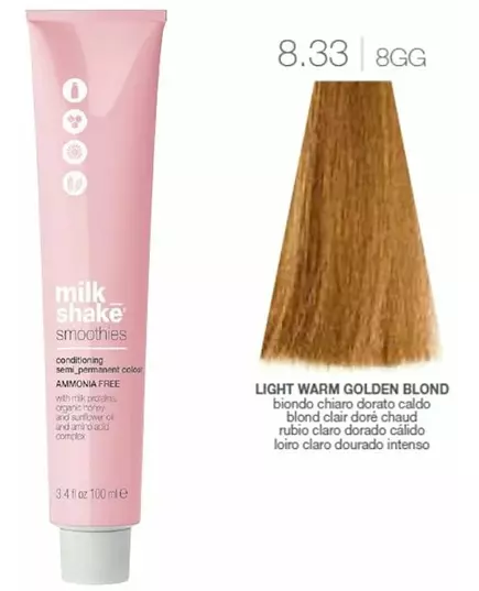 Milk_Shake Smoothies Couleur Semi Permanente 8.33 Blond Clair Intense Doré 100ml, image 3