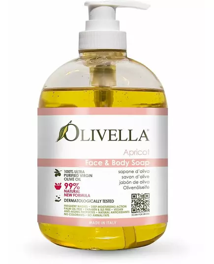 Olivella Savon pour le visage et le corps à l'abricot 500ml