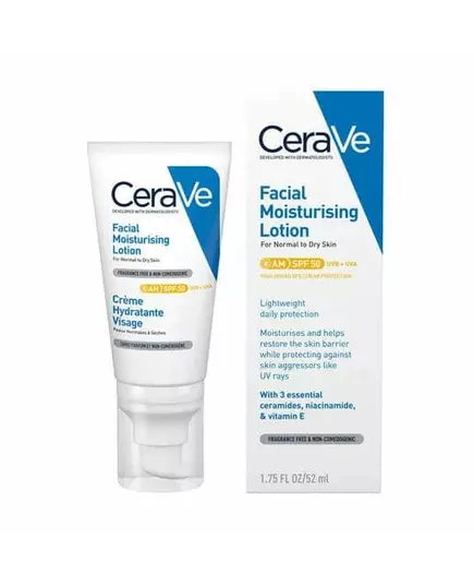 CeraVe SPF50 Feuchtigkeitsspendende Gesichtslotion 52 ml