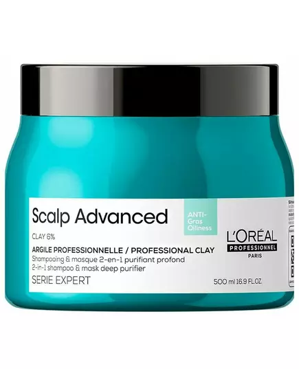 L'Oréal Professionnel Scalp Advanced Tiefenreiniger Tonerde 2-in-1 Anti-Fett Shampoo-Maske 500 ml