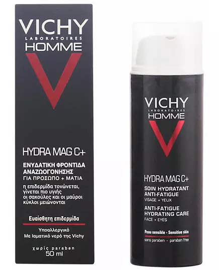 Vichy Homme Hydra Mag C+ 50 ml Feuchtigkeitsspendende Gesichts- und Augenpflege