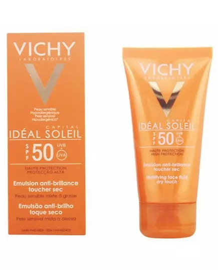 Vichy Idéal Soleil SPF50 50 ml Mattierende Emulsion gegen öligen Glanz