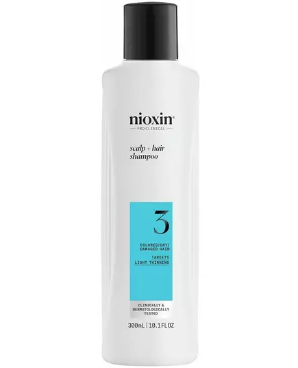 Nioxin System 3 Shampooing pour cheveux colorés et abîmés avec un léger affaiblissement 300 ml