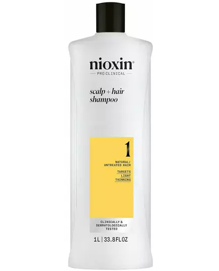 Nioxin System 1 Shampooing pour cheveux naturels légèrement affaiblis 1000 ml