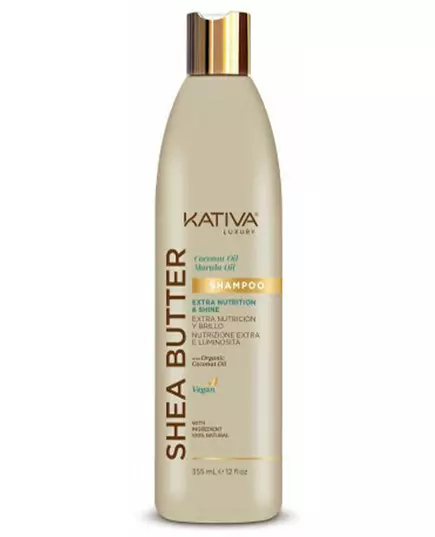 Kativa Shampooing au beurre de karité avec noix de coco et marula 355 ml