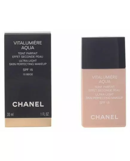 CHANEL Vitalumière Aqua fond de teint teinte #40-beige désert, image 4